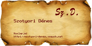 Szotyori Dénes névjegykártya