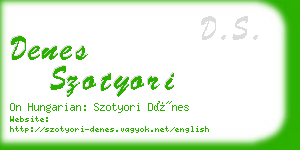 denes szotyori business card